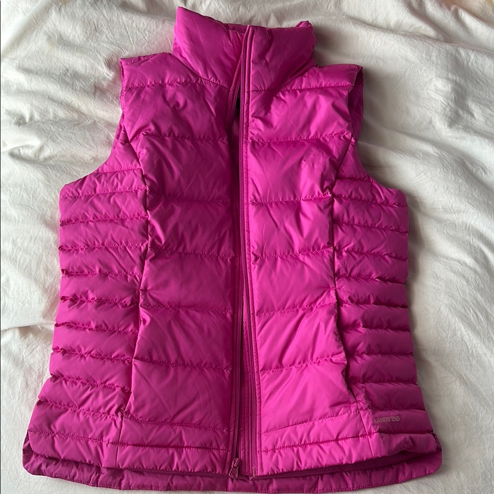 Lands' End women’s Pink Puffer Vest